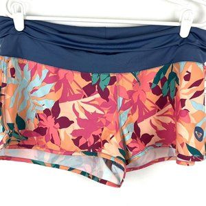 Roxy Women’s Blue Multicolored Floral Swim Shorts Size XL